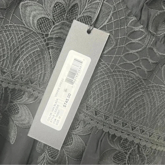 Kobi Halperin "Vivianne" embroidered midi dress scalloped lace hem Sz M - Picture 9 of 10